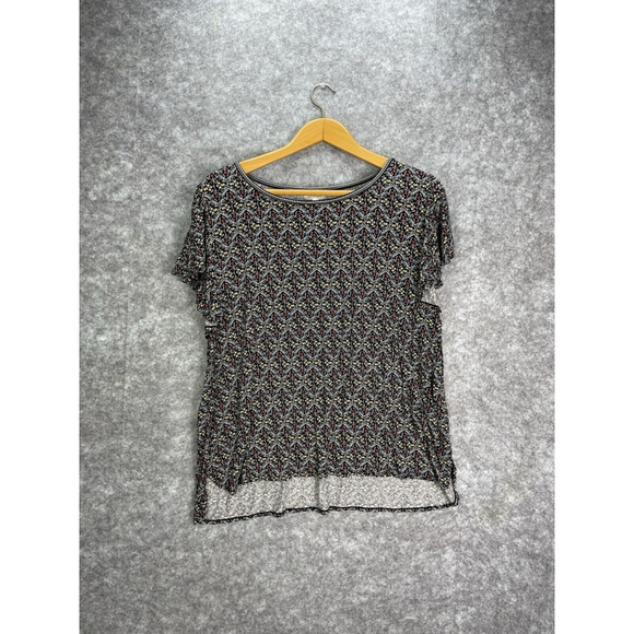 Max Studio Women’s Top Size 2X Short sleeve Floral Print Jersey Stretch Flowy - Picture 1 of 9